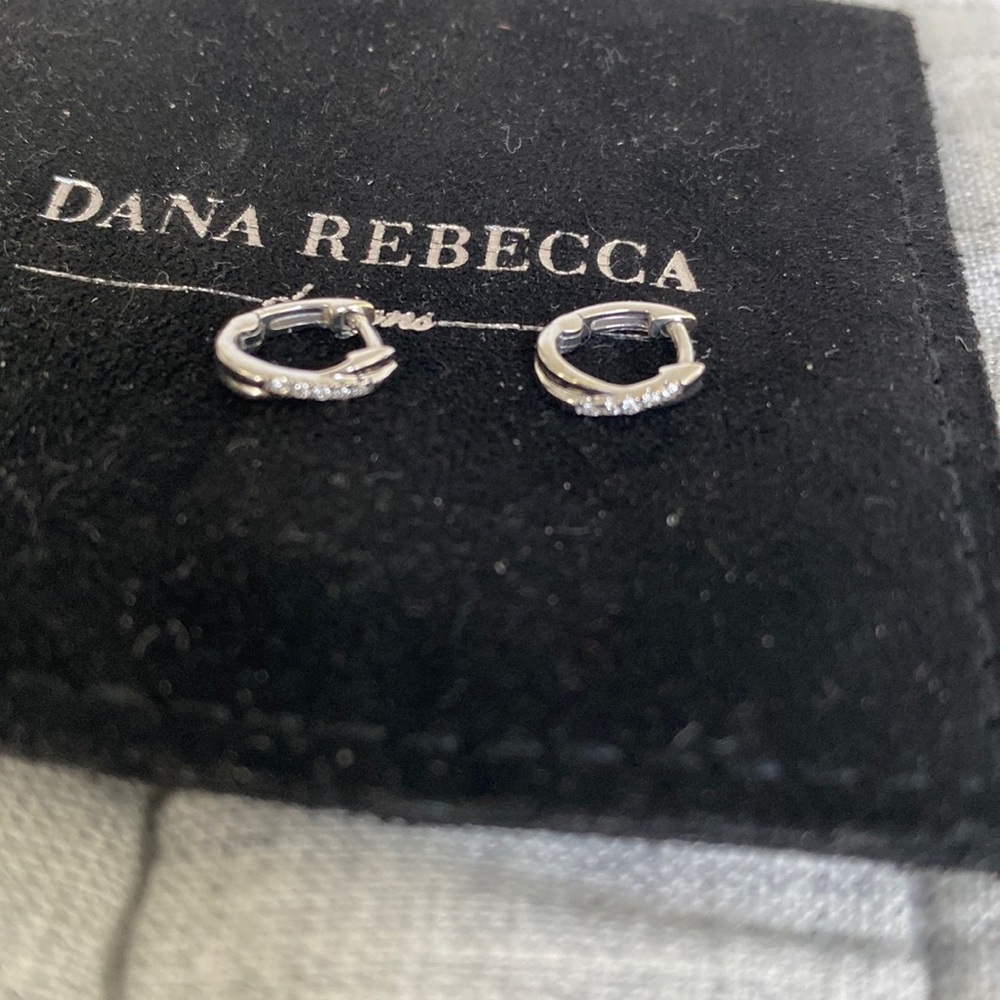 Dana Rebecca Sylvie Rose Pave Diamond Huggies